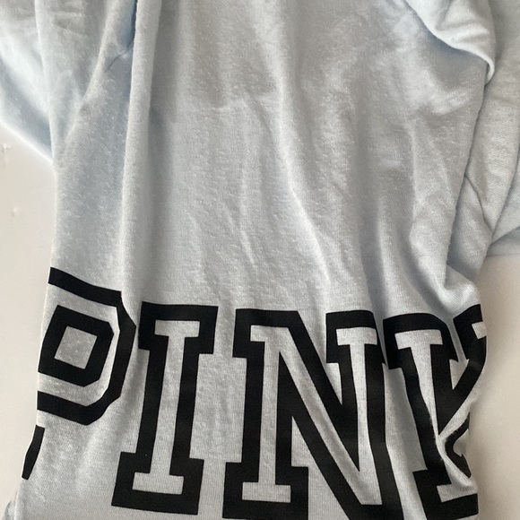 PINK Victoria’s Secret v neck light blue short-sleeve tee, Size S - Picture 7 of 8